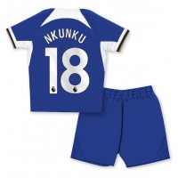 Chelsea Christopher Nkunku #18 Domáci Detský futbalový dres 2023-24 Krátky Rukáv (+ trenírky)